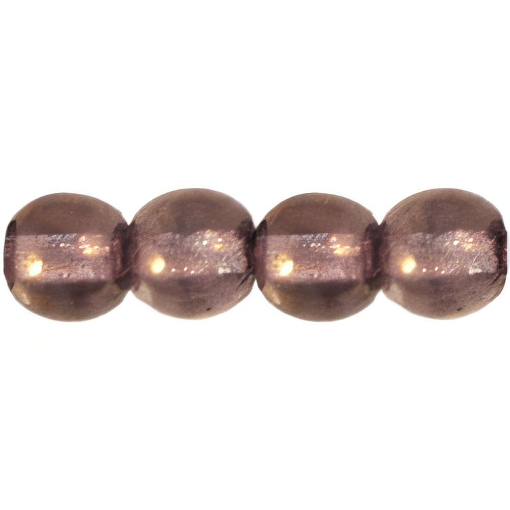 Czech Round Beads 6mm Rosaline - Moon Dust (50pcs)