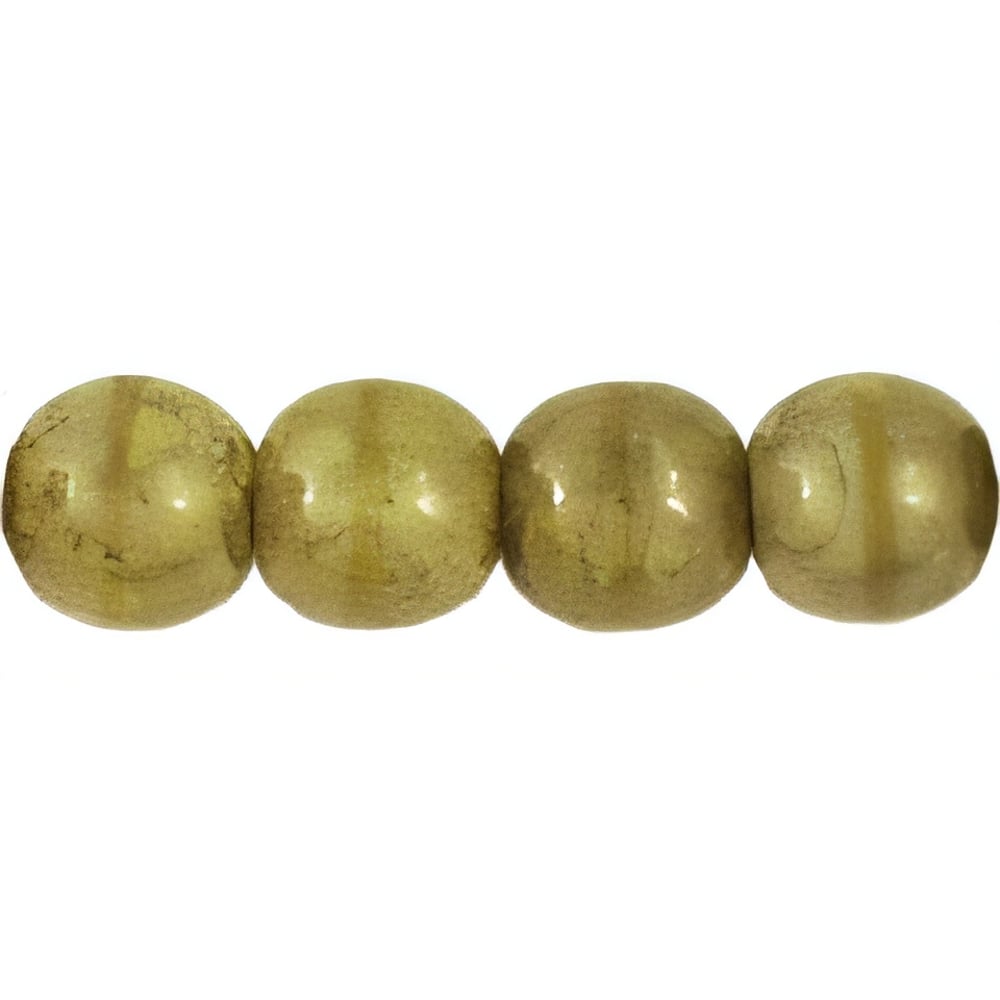 Czech Round Beads 6mm Yellow Coral - Moon Dust (50pcs)