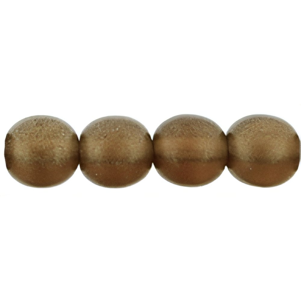 Czech Round Beads 6mm Sueded Gold Smoky Topaz (50pcs)