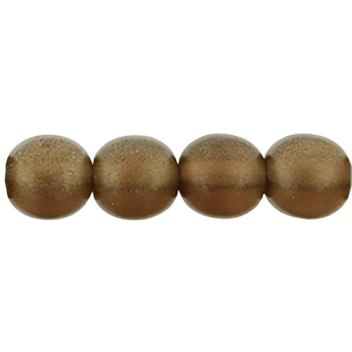 Czech Round Beads 6mm Sueded Gold Smoky Topaz (50pcs)