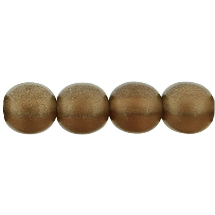 Czech Round Beads 6mm Sueded Gold Smoky Topaz (50pcs)