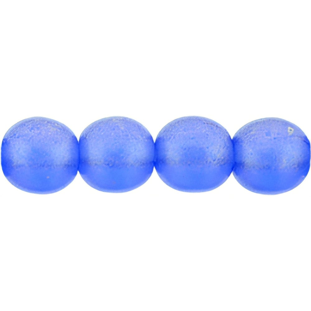 Czech Round Beads 6mm Sueded Gold Sapphire (50pcs)
