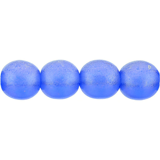 Czech Round Beads 6mm Sueded Gold Sapphire (50pcs)