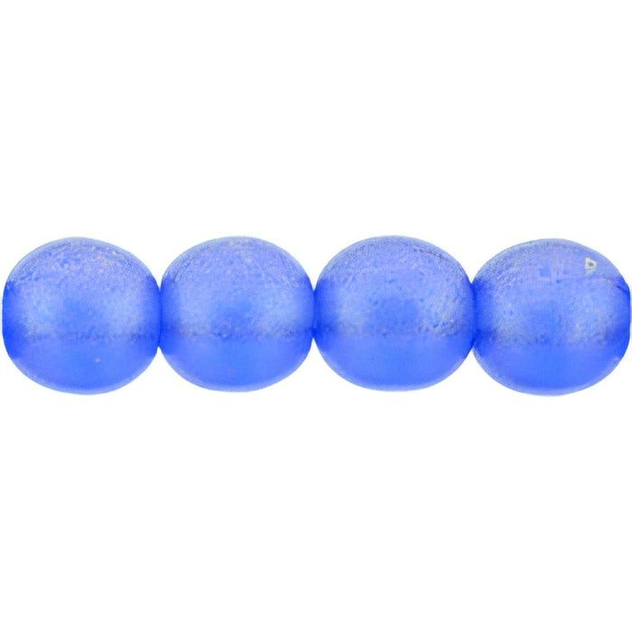 Czech Round Beads 6mm Sueded Gold Sapphire (50pcs)
