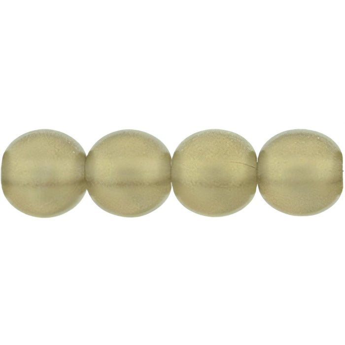 Czech Round Beads 6mm Sueded Gold Black Diamond (50pcs)