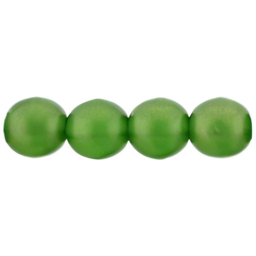 Czech Round Beads 6mm Sueded Gold Emerald (50pcs)