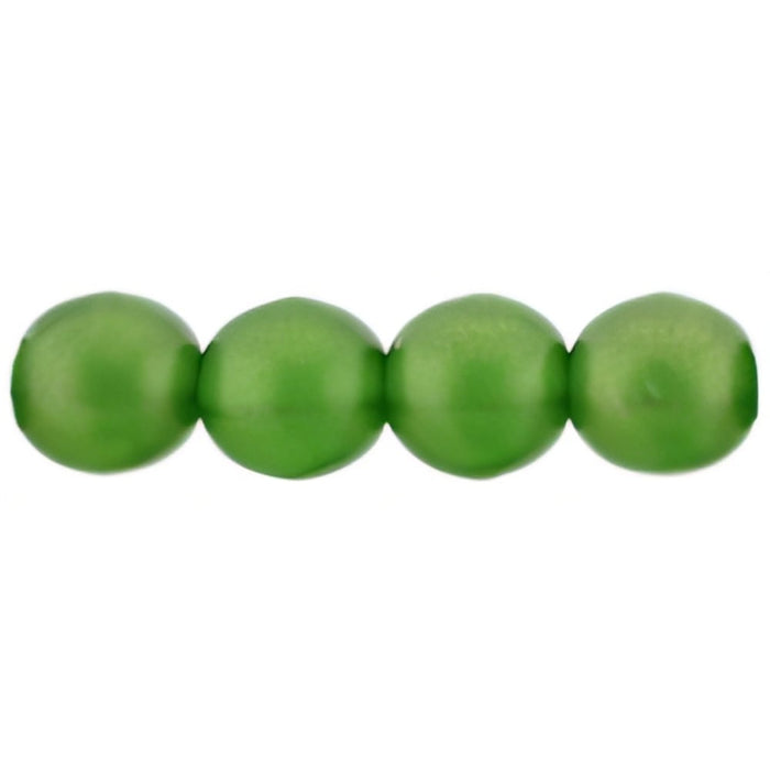 Czech Round Beads 6mm Sueded Gold Emerald (50pcs)