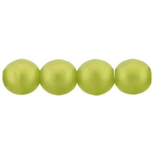 Czech Round Beads 6mm Sueded Gold Olivine (50pcs)