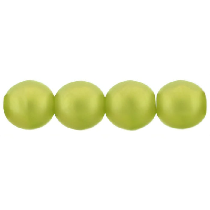 Czech Round Beads 6mm Sueded Gold Olivine (50pcs)
