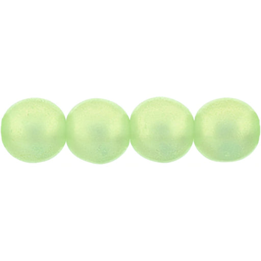 Czech Round Beads 6mm Sueded Gold Peridot (50pcs)