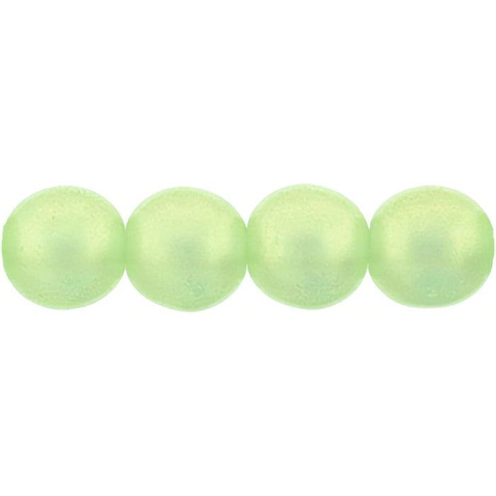 Czech Round Beads 6mm Sueded Gold Peridot (50pcs)