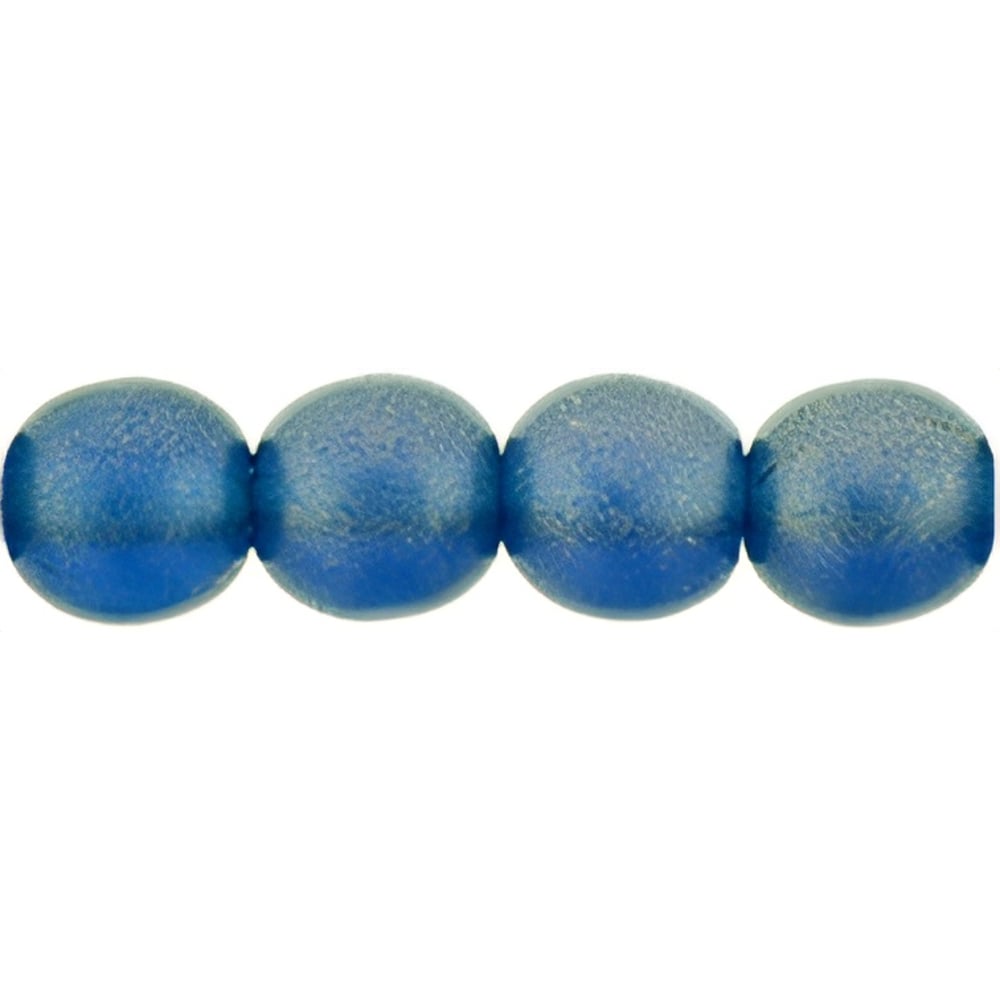 Czech Round Beads 6mm Sueded Gold Capri Blue (50pcs)