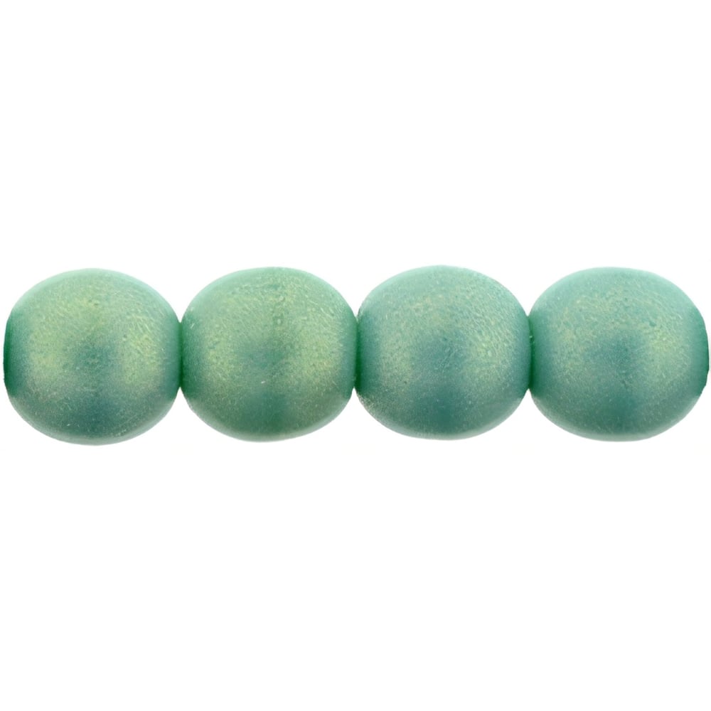 Czech Round Beads 6mm Sueded Gold Turquoise (50pcs)