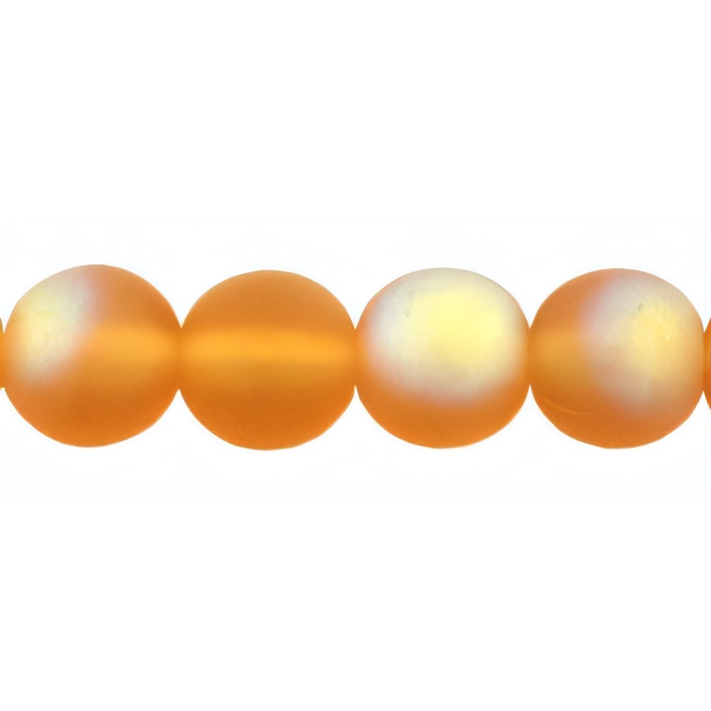Czech Round Beads 6mm Matte - Med Topaz AB (50pcs)