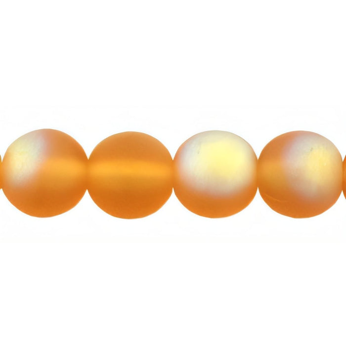 Czech Round Beads 6mm Matte - Med Topaz AB (50pcs)