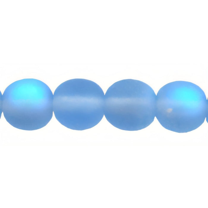 Czech Round Beads 6mm Matte - Lt Sapphire AB (50pcs)
