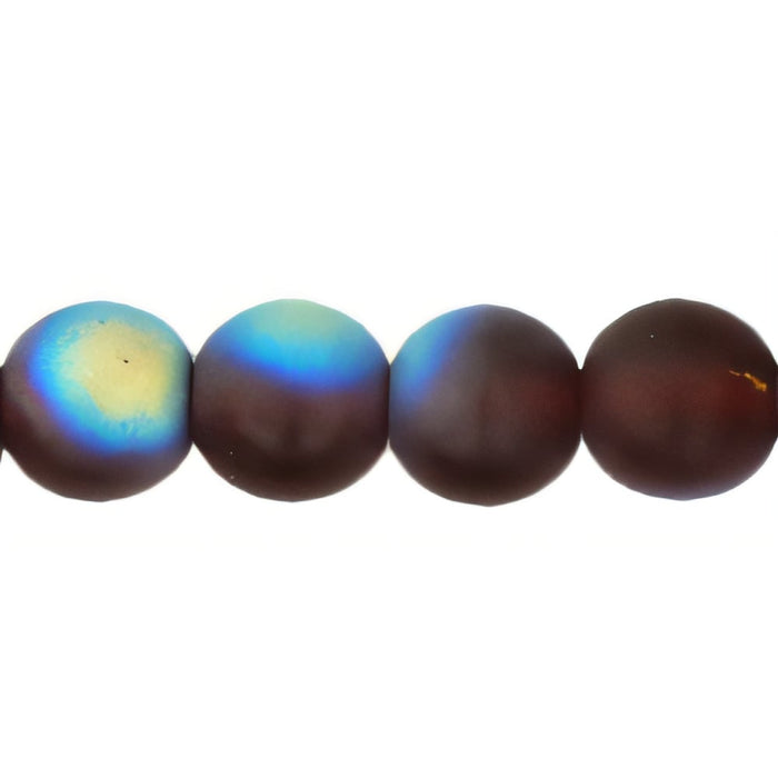 Czech Round Beads 6mm Matte - Ruby AB (50pcs)