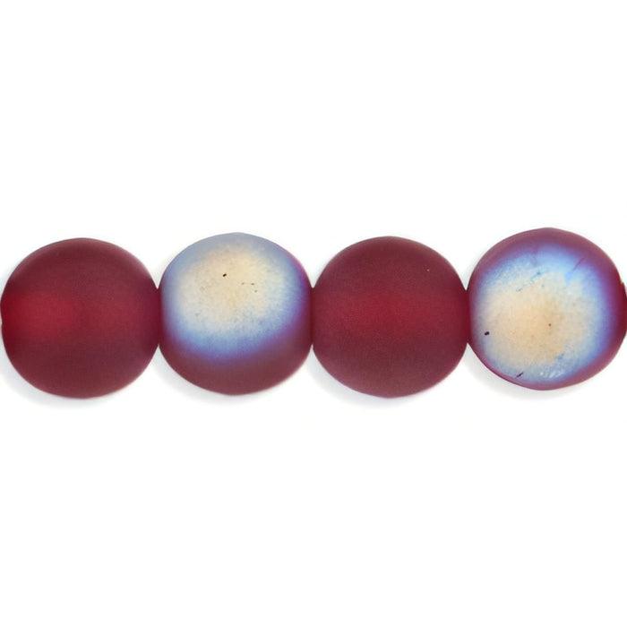 Czech Round Beads 6mm Matte - Garnet AB (50pcs)
