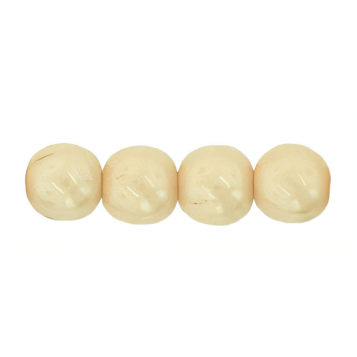Czech Round Beads 6mm Luster - Opaque Champagne (50pcs)
