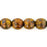Czech Round Beads 6mm Opaque Yellow - Bronze Picasso (50pcs)