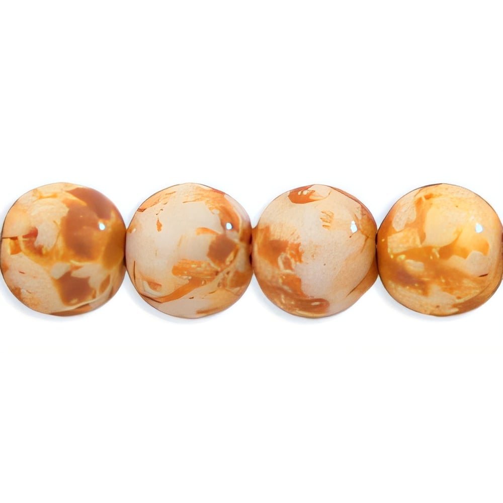 Czech Round Beads 6mm Opaque White - Picasso (50pcs)