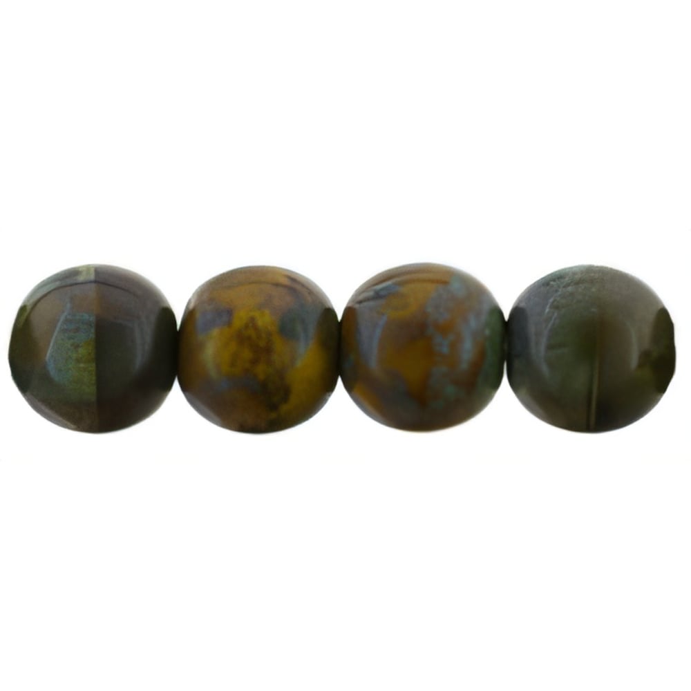 Czech Round Beads 6mm Goldenrod - Picasso (50pcs)