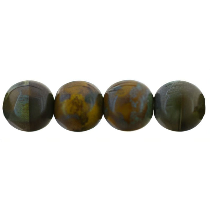 Czech Round Beads 6mm Goldenrod - Picasso (50pcs)