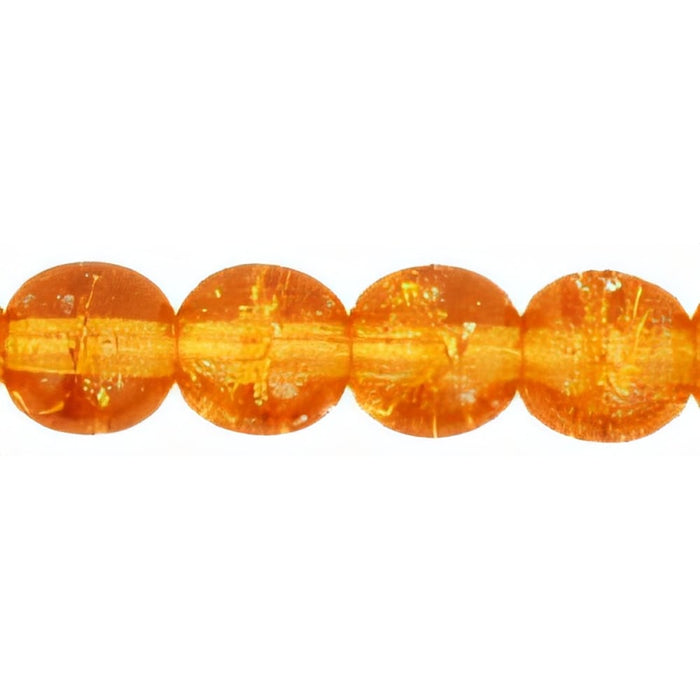 Czech Round Crackle Beads 6mm Med Topaz (50pcs)
