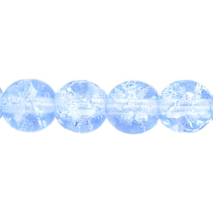 Czech Round Crackle Beads 6mm Lt Sapphire (50pcs)