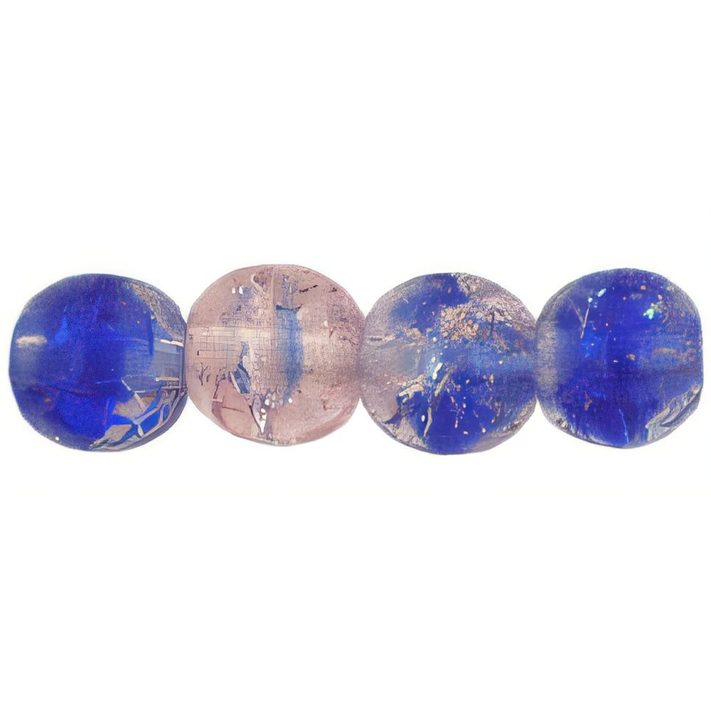 Czech Round Crackle Beads 6mm Lt Pink/Blue (50pcs)