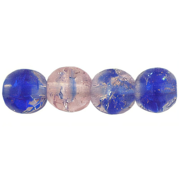 Czech Round Crackle Beads 6mm Lt Pink/Blue (50pcs)