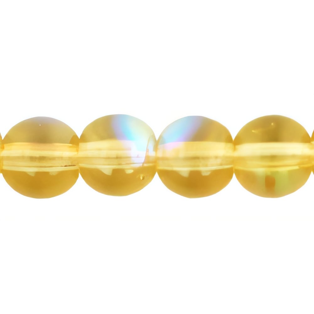 Czech Round Beads 6mm Lt Topaz AB (50pcs)