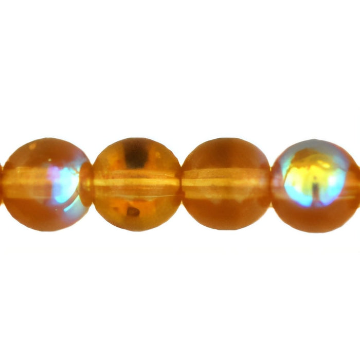 Czech Round Beads 6mm Med Topaz AB (50pcs)