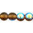 Czech Round Beads 6mm Smoky Topaz AB (50pcs)