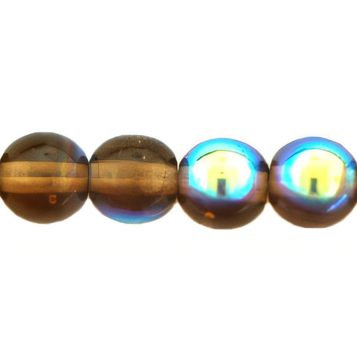 Czech Round Beads 6mm Smoky Topaz AB (50pcs)