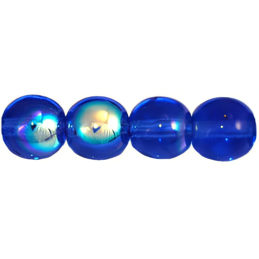 Czech Round Beads 6mm Sapphire AB (50pcs)