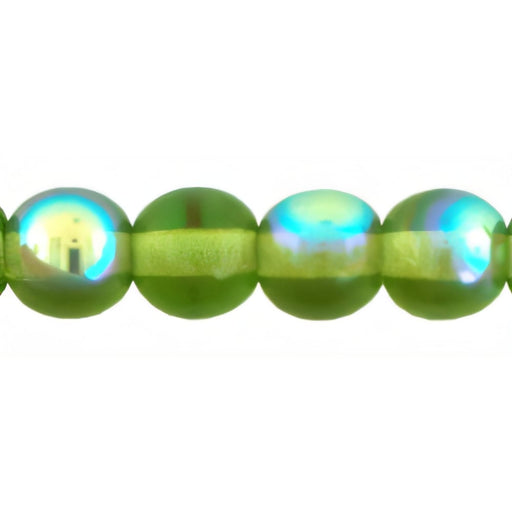 Czech Round Beads 6mm Olivine AB (50pcs)