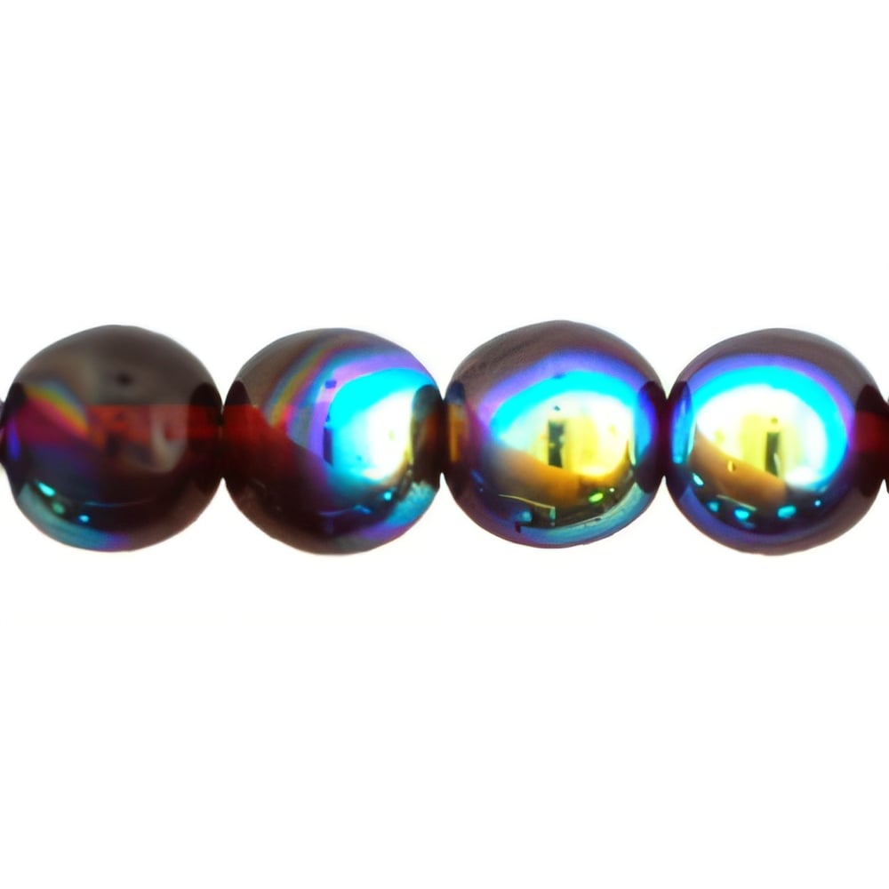 Czech Round Beads 6mm Ruby AB (50pcs)