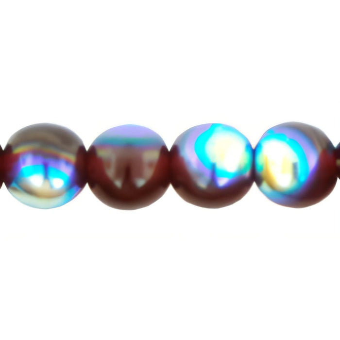 Czech Round Beads 6mm Garnet AB (50pcs)
