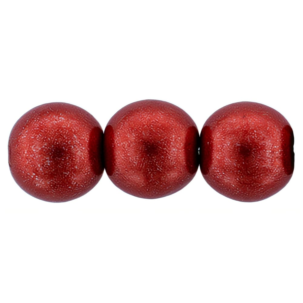 Czech Round Beads 8mm ColorTrends: Saturated Metallic Cherry Tomato (25pcs)