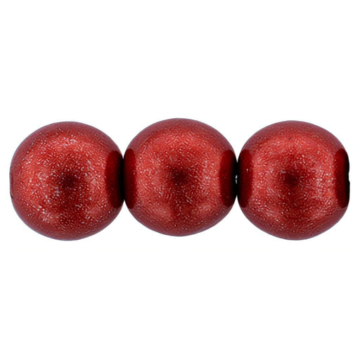 Czech Round Beads 8mm ColorTrends: Saturated Metallic Cherry Tomato (25pcs)