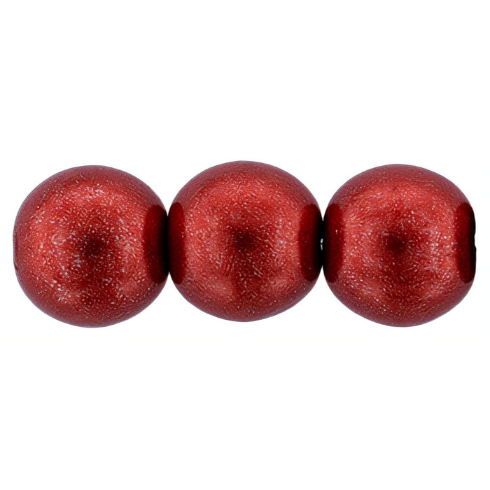 Czech Round Beads 8mm ColorTrends: Saturated Metallic Cherry Tomato (25pcs)