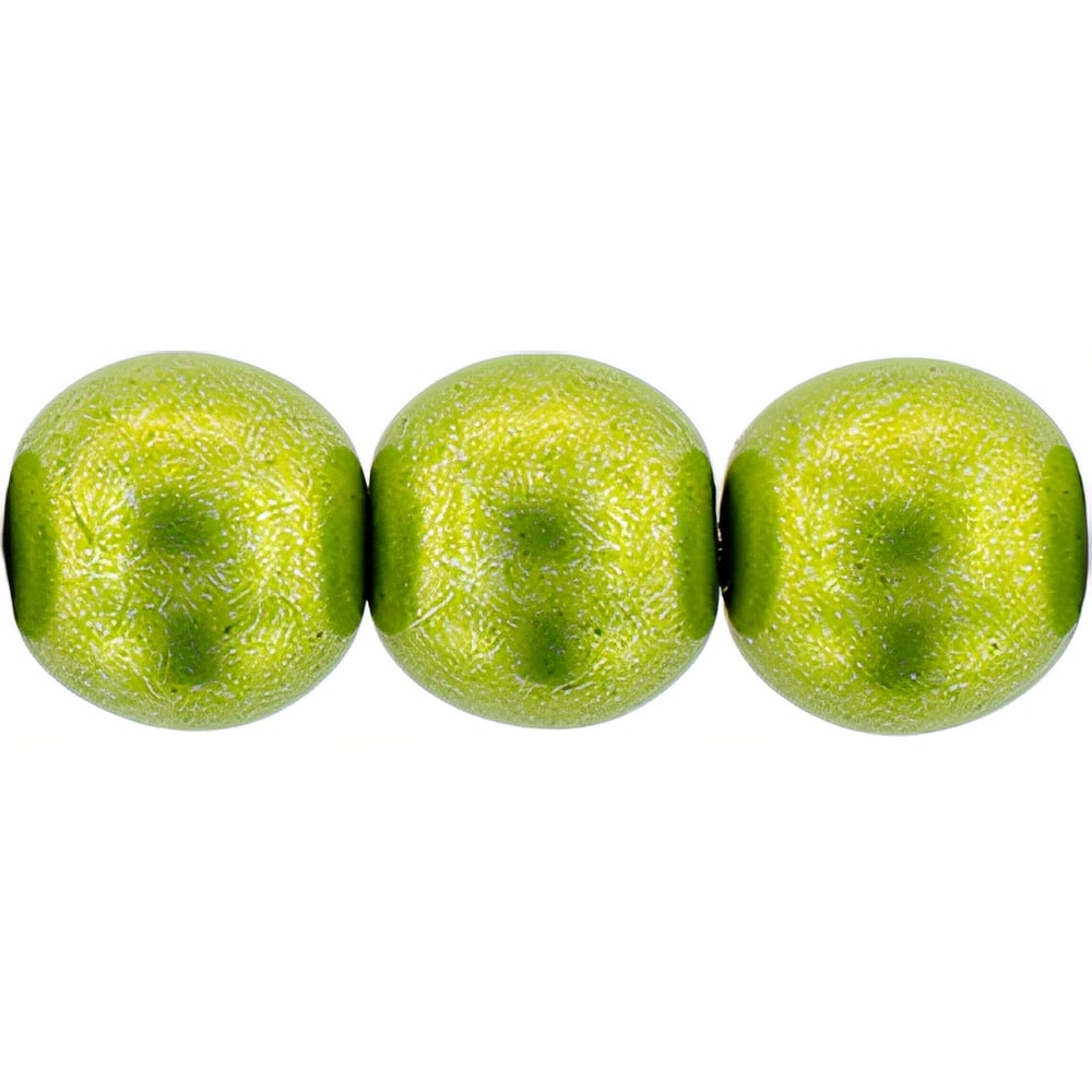 Czech Round Beads 8mm ColorTrends: Saturated Metallic Lime Punch (25pcs)