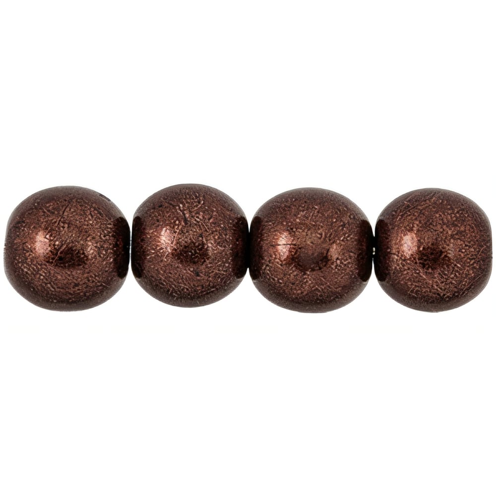 Czech Round Beads 8mm ColorTrends: Saturated Metallic Chicory Coffee (25pcs)
