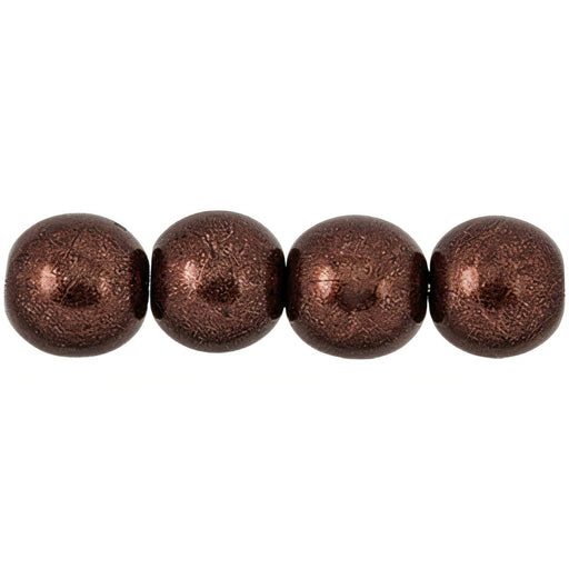 Czech Round Beads 8mm ColorTrends: Saturated Metallic Chicory Coffee (25pcs)