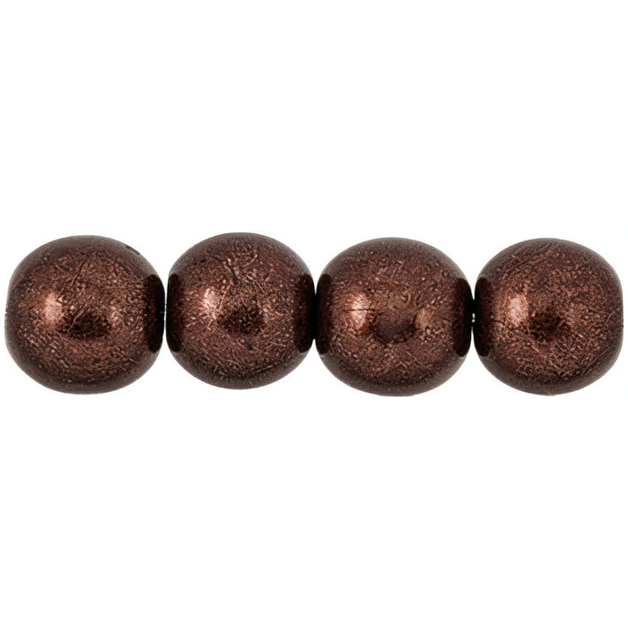 Czech Round Beads 8mm ColorTrends: Saturated Metallic Chicory Coffee (25pcs)