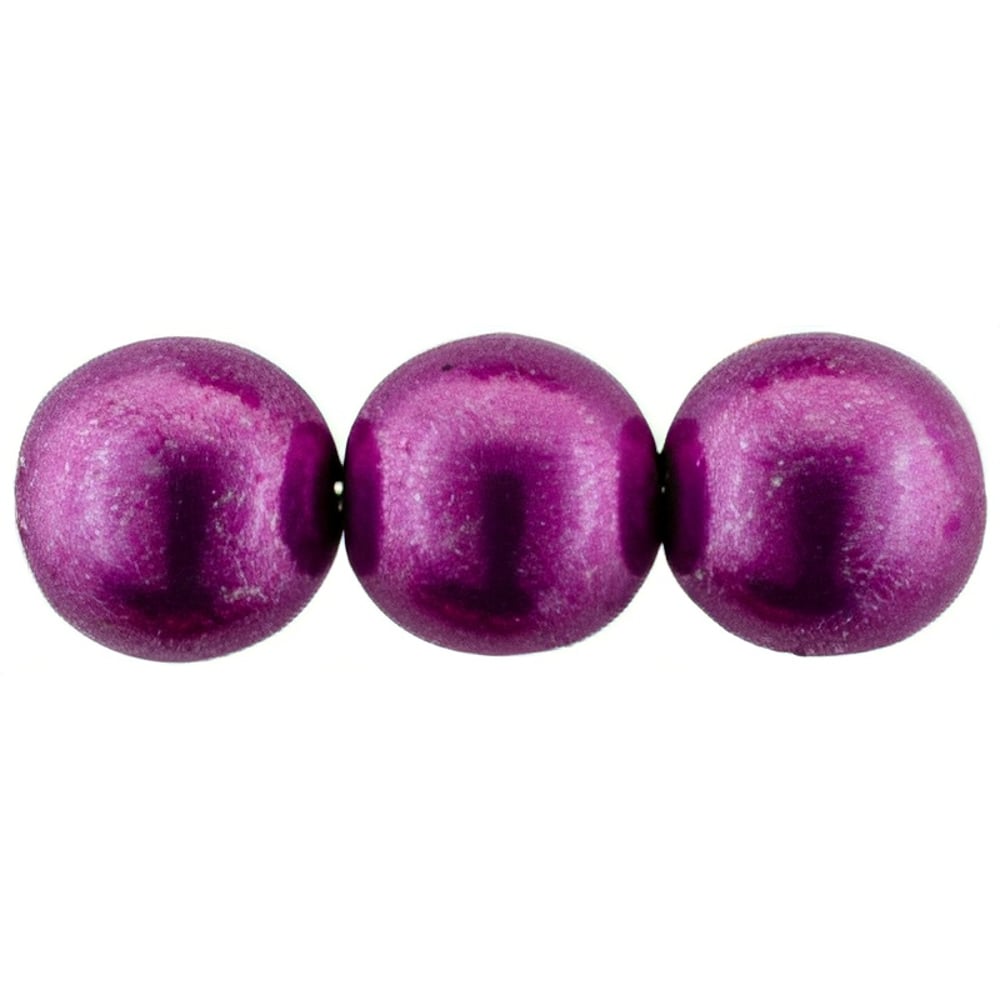 Czech Round Beads 8mm ColorTrends: Sueded Gold Fuchsia Red (25pcs)