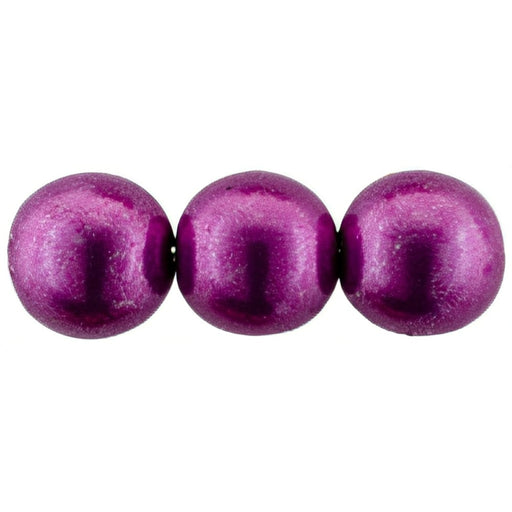 Czech Round Beads 8mm ColorTrends: Sueded Gold Fuchsia Red (25pcs)