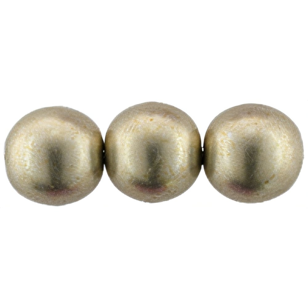 Czech Round Beads 8mm ColorTrends: Sueded Gold Cloud Dream (25pcs)