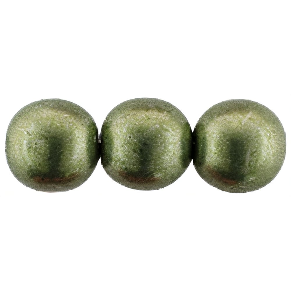 Czech Round Beads 8mm ColorTrends: Sueded Gold Fern (25pcs)